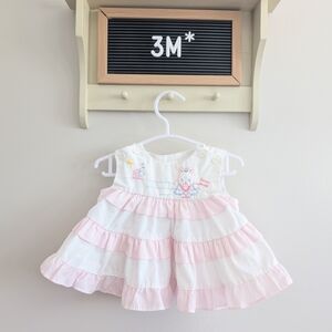 Charming Pink and White Kids Dress